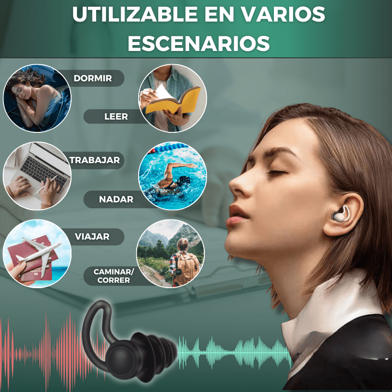 QuietWave® - Tapones Anti-Ruido para dormir en Silencio